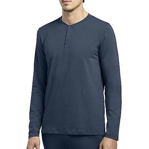Womo Homewear Serafino Manches Longues T-Shirt, Bleu, L Homme, bleu, S-XXL