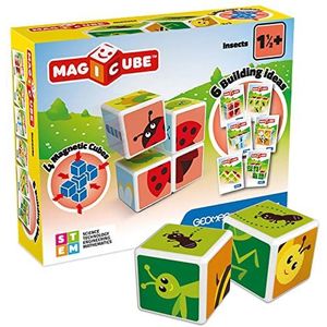 Geomag MagiCube 121 insecten – magnetische constructies en educatieve spelletjes, 4 magnetische kubussen