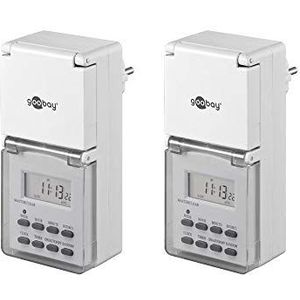 Goobay tijdschakelklok set van 2 stuks - digitaal (10 programma's per week) - voor buiten (IP44) / wit