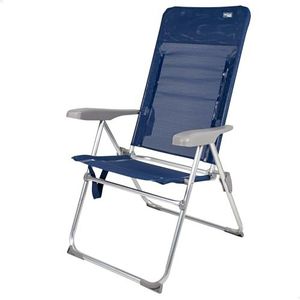 AKTIVE 62662 Strandstoel, inklapbaar, kantelbaar, kantelbaar, marineblauw, 6 standen, afmetingen 66 x 62 x 110 cm, aluminium materiaal, duurzaam, maximaal draagvermogen 110 kg