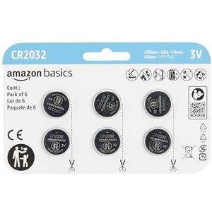 Amazon Basics Lithium knoopcel batterijen, CR2032, 6 stuks