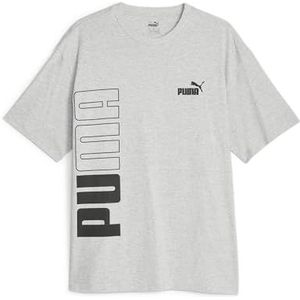 PUMA Power Colorblock Tee lichtgrijs gemêleerd