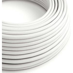 creative cables Elektrische draad ronde kleur stof omhulsel zijde effect effen wit RM01-10 meter, 3x0,75