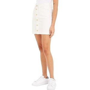 Tommy Hilfiger Dnm Mini Skirt Hw Ecru Denim Rokken Dames, Ecru