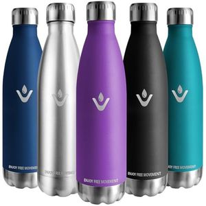 Vikaster Drinkfles van roestvrij staal, 750 ml, BPA-vrij, lekvrij, voor school, sport, fietsen, kamperen, fitness, outdoor