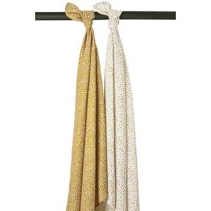 Meyco Swaddle Cheetah - Honey Gold - 120x120 cm - 2 stuks