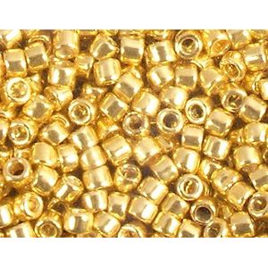 Perles japonaises cylindre Treasure galvanisé doré 3,3mm.8/0 100gr.
