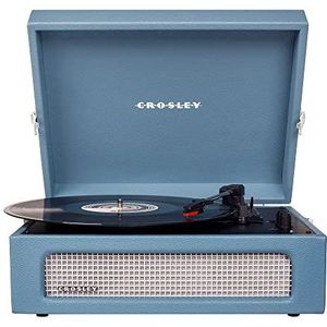 Crosley Voyager Platina Vinyl – Platenspeler – Platenspeler – Vinyl Platins – Vintage Platenspeler – Grijs (blauw)