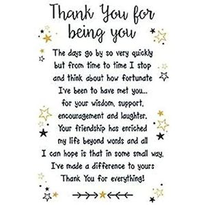 Bedankkaart met Engels opschrift ""Thank You for Being You"" (in het Engels), met envelop, als aandenken