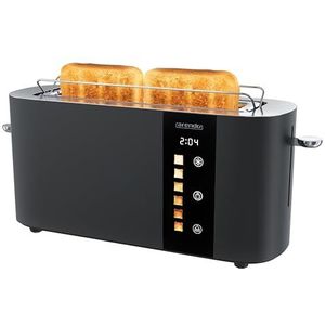 Chefman Roestvrijstalen broodrooster voor 2 sneetjes met 7 bruiningsinstellingen, extra brede sleuven voor bagels, functies voor ontdooien/opwarmen/stop, uitneembare kruimellade, 925 W, 240 V, zilver