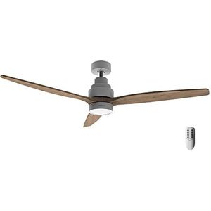 Cecotec EnergySilence Aero 5300 Plafondventilator met licht, wit en houtdesign, 30 W, diameter 52 inch met 3 bladen, DC-motor, ledlicht, afstandsbediening, timer en wintermodus