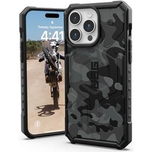 URBAN ARMOR GEAR Pathfinder Hoesje compatibel met Apple iPhone 15 Pro Max Case [draadloos opladen/compatibel magnetisch opladen, bescherming volgens militaire normen] Midnight Camo