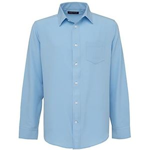 Nautica Uniforme scolaire à manches longues pour homme Oxford chemise boutonnée, Bleu bœuf, S