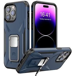 MYBAT – Coque de téléphone Pro Stealth Series pour iPhone 14 Pro avec support magnétique de voiture de 6,1'', protection robuste de qualité militaire contre les chutes (bleu)