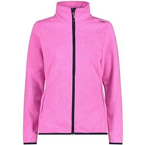 CMP Melange damesjack gebreide fleece jas met turtleneck, Purple Neon Mel.