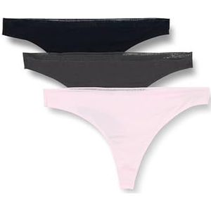 Tommy Hilfiger 3P String (Ext Sizes) teenslippers, Pearly Pink/Dark Ash/des Sky, XL dames, Pearly Pink/Dark Ash/Des Sky, XL, Pearly Pink/Dark Ash/Des Sky