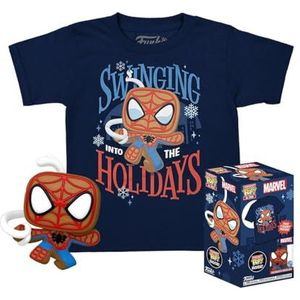 Funko Pocket Pop! & Tee: Marvel - Spider-Man - Spidey - Gingerbread - Extra - voor kinderen en kinderen - Extra groot - (XL) - Marvel Comics - T-shirt - Kleding - cadeau-idee voor jongens