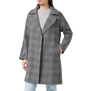 Superdry Koben Wool Coat Damesmantel, zwart (Karo Q)