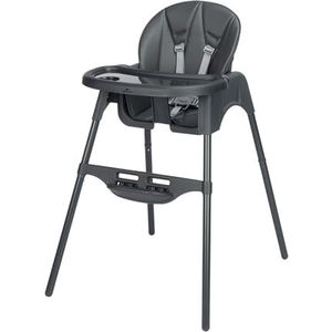 Bebeconfort Meely Plus, 2-in-1 kinderstoel, 6 maanden - 3 jaar, gevoerd kussen, lichte kinderstoel (4 kg), verstelbare voetensteun en tablet, rugleuning met één hand kantelbaar, Tinted Graphite