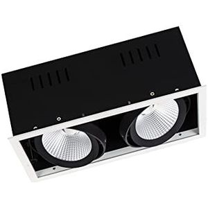 LEDVANCE Draaibare inbouwspot dubbele spots, voor accentverlichting en algemene verlichting, energiebesparend, vervanging voor 2 x 35 W HID, koudwit, spot MULTI 2 x 30 W 4000 K FL WT/BK