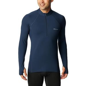 Columbia Lange mouwen, stretch, halfgewicht, halve ritssluiting, basislaag voor heren, Navy Blauw