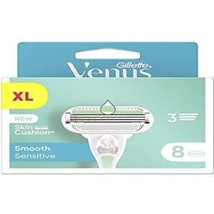 Gillette Venus Smooth Sensitive Navulmesjes voor dames, X8, met 3 messen