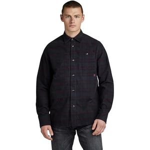 G-STAR RAW T-shirt de travail Panel Regular Ls pour homme, Multicolore (Dk Black Kai Check D23560-d413-g097), M