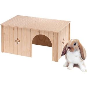 Ferplast Huis voor konijnen, Sin Maxi konijnen, ram, van FSC-hout, vooringang, ventilatiegaten, 1 stuk