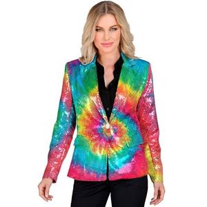 Widmann Damesblazer met pailletten, regenboog, psychedelisch, disco fever, vleermuis, jas