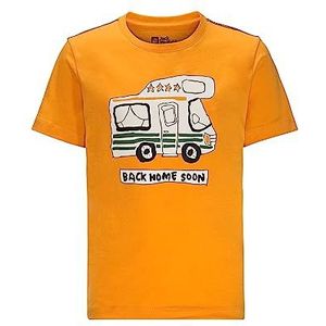 Jack Wolfskin Wolf Unisex T-shirt voor kinderen, oranje glans, 140, Oranje glans