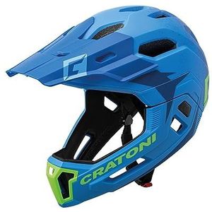 Cratoni Helmets GmbH C-Maniac 2.0 Mx fietshelm voor volwassenen, uniseks, blauw/limoen, mat, maat M/L