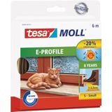 Tesa Moll Classic tochtstrip E-profiel, 6 m, bruin