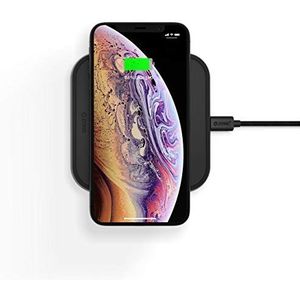 Zens Single Wireless Charger, 15 W draadloze oplader voor iPhone/AirPods/Android en Qi-compatibele apparaten, 18 W USB-C PD voedingsadapter (EU/UK/US) en 1,5 m USB-C kabel inbegrepen, zwart