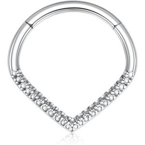 hengkaixuan 16 g waterdruppel septum ring septum sieraden neusring 316L chirurgisch staal scharnier kraakbeen oorbellen voor tragus, helix rook,, Roestvrij staal
