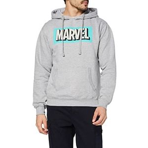 Marvel Retro Logo sweatshirt met capuchon voor heren, grijs.
