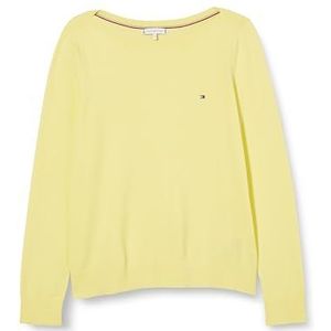 Tommy Hilfiger Co Jersey Stitch Bateau-nk Trui voor dames, Gele tulp