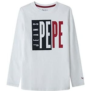 Pepe Jeans aaron jongens t-shirt, Wit.