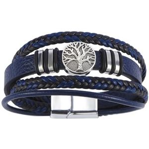Dreamtimes Yggdrasil Wereld Boom des Levens Herenarmband van leer, meerlaags, gevlochten, religieus, armbanden, heren, legering, Viking manchet, armband voor vrouwen en mannen, Legeringen