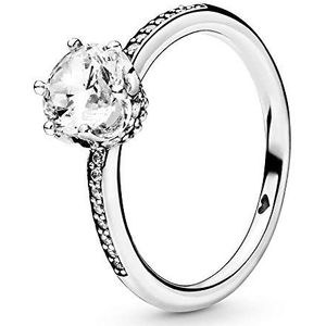 Pandora Damesring - 198289CZ - Clear Sparkling Crown, Metaal, Zirkonia