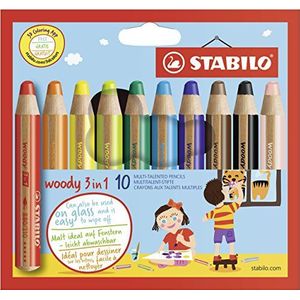 Stabilo Woody 3-in-1 kleurpotlood, 10 stuks