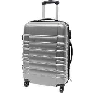 cabinekoffer grijs 34 x 22 x 53 cm met cijfersluiting stijf 4 wielen handbagage, grijs., 60 cm, Koffer met 4 wielen