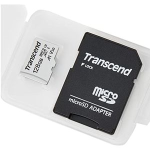 Transcend - 128GB - SDXC/SDHC 300S 128GB microSD-kaart met SD-adapter - Gemakkelijk te openen verpakking - TS128GUSD300S-AE