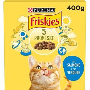 Friskies purine Droogvoer voor volwassen katten met zalm en groenten – 20 zakken van elk 400 g