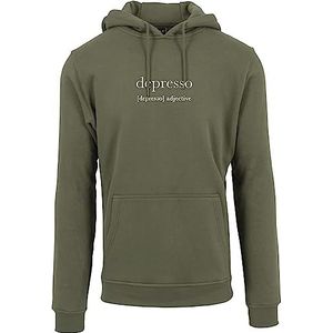 Mister Tee Depresso Hoody Sweatshirt met capuchon voor heren, Olijf