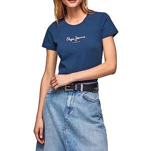 Pepe Jeans New Virginia T-shirt voor dames, 595marineblauw