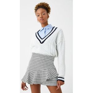 Koton Mini jupe en tweed pour femme, Noir Design (9D9), 42