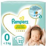 Pampers Babyluiers maat 0 (<3 kg) premium bescherming, 22 luiers, onze nr.1 voor bescherming van de gevoelige huid