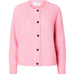 SELECTED FEMME Slflulu Ls Knit Short Cardigan B Noos Damesvest, Pioenroos/Details: mix