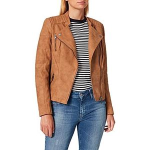 ONLY Onlava Faux Leather Biker Otw Noos dames jas, Toasted Coconut, 38