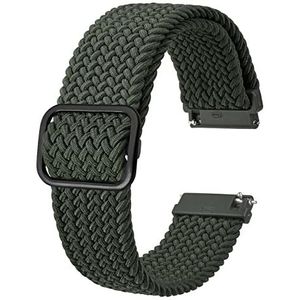 Bisonstrap Gevlochten nylon horlogeband voor dames en heren, verstelbare gesp, 18 mm - 19 mm - 20 mm - 22 mm naar keuze, Nylon